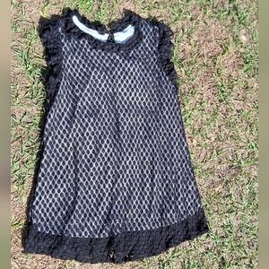 white birch Black and White Lace-Trim Dress
